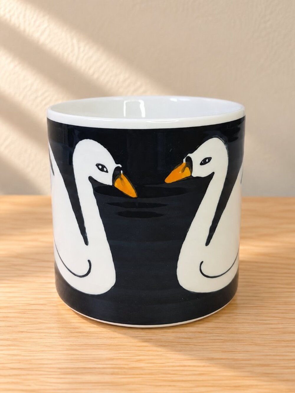 Anthropologie Keep Company Swan Mug Shayna Stevenson Jen Collins Hand Painted